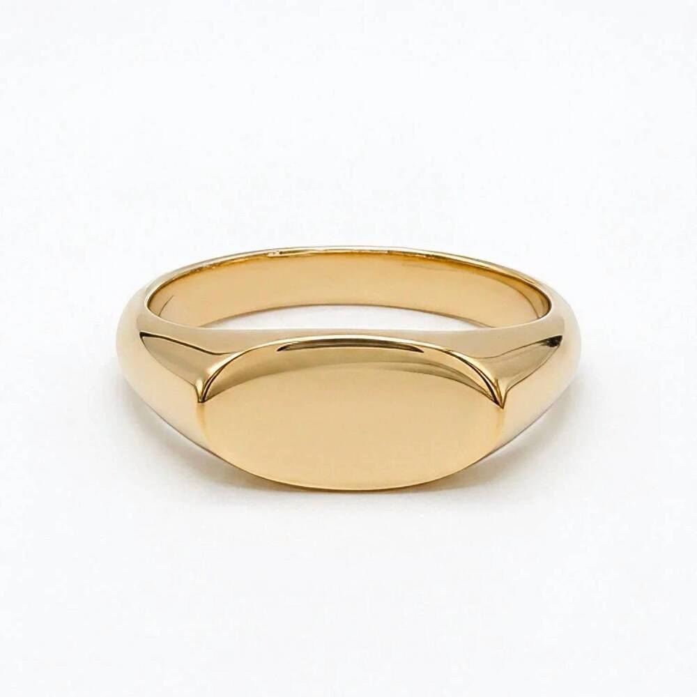NEW MEREWIF women's wyatt signet ring in gold